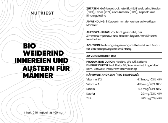 Grass Fed Desiccated Beef Testicle Supplement